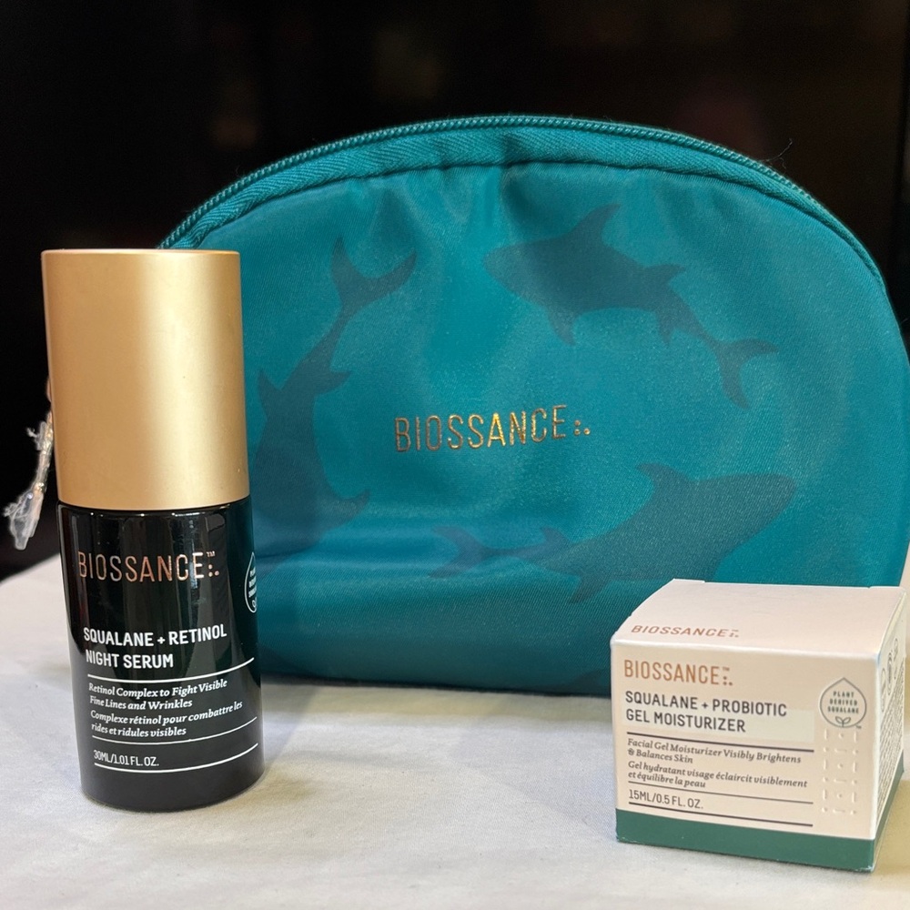 Biossance Skincare Duo with bag